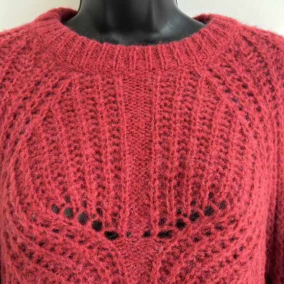 Elsamanda Athropologie Made in Italy Rust Red Sweater Size Small Alpaca Mohair - Picture 11 of 13